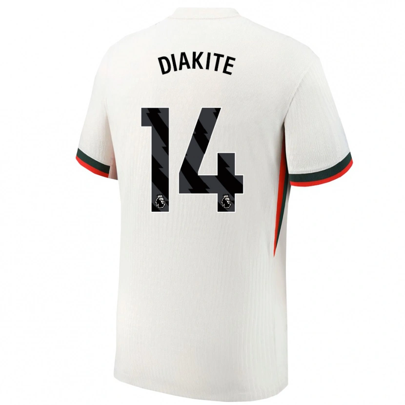 Danxen Męski Calvin Diakite #14 Biało-Zielony Wyjazdowa Koszulka 2025/26 Koszulki Klubowe
