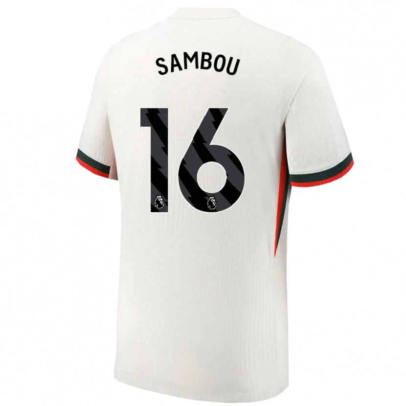 Danxen Męski Gabriel Sambou #16 Biało-Zielony Wyjazdowa Koszulka 2025/26 Koszulki Klubowe