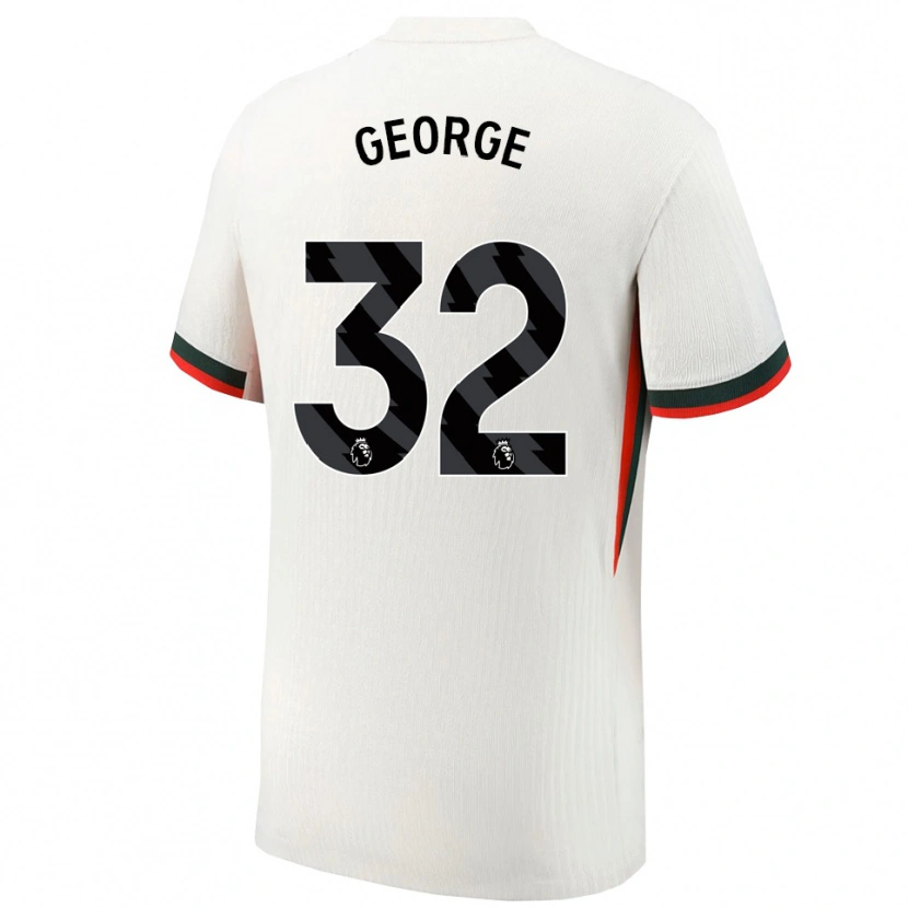 Danxen Męski Tyrique George #32 Biało-Zielony Wyjazdowa Koszulka 2025/26 Koszulki Klubowe