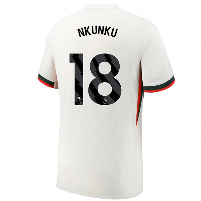 Danxen Męski Christopher Nkunku #18 Biało-Zielony Wyjazdowa Koszulka 2025/26 Koszulki Klubowe