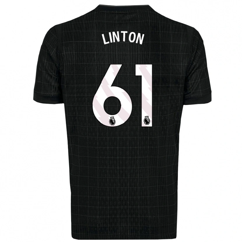 Danxen Męski Jahziah Linton #61 Czarno-Szary Wyjazdowa Koszulka 2025/26 Koszulki Klubowe