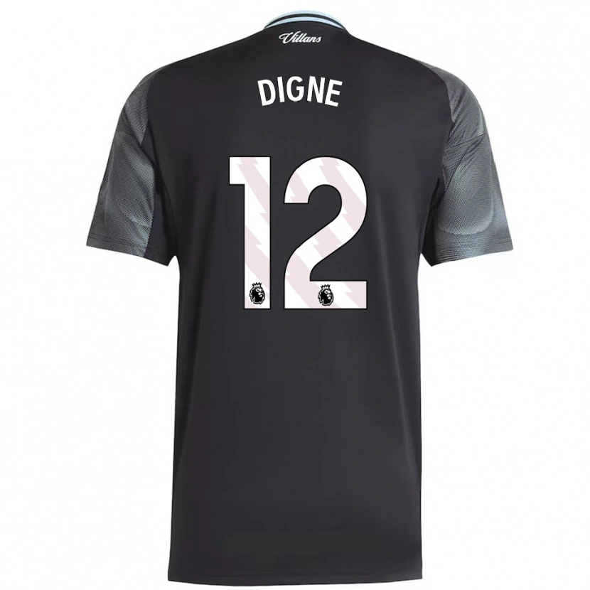 Danxen Męski Lucas Digne #12 Czarno-Błękitny Wyjazdowa Koszulka 2025/26 Koszulki Klubowe