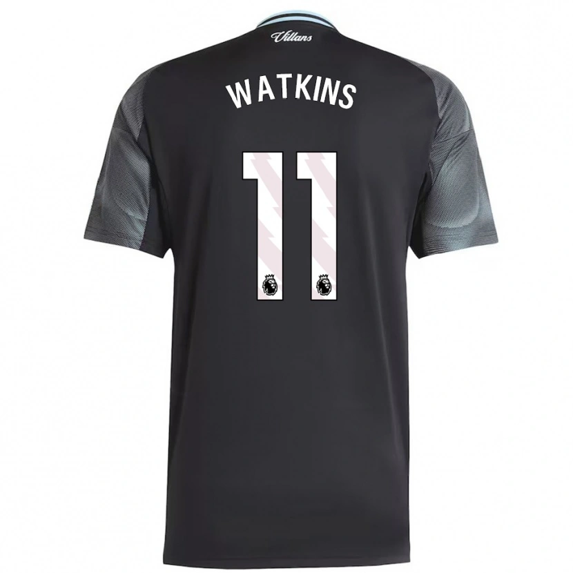 Danxen Męski Ollie Watkins #11 Czarno-Błękitny Wyjazdowa Koszulka 2025/26 Koszulki Klubowe