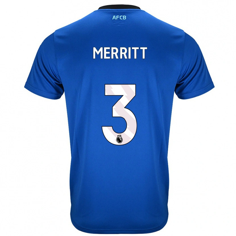 Danxen Męski Alfie Merritt #3 Niebiesko-Czarny Wyjazdowa Koszulka 2025/26 Koszulki Klubowe