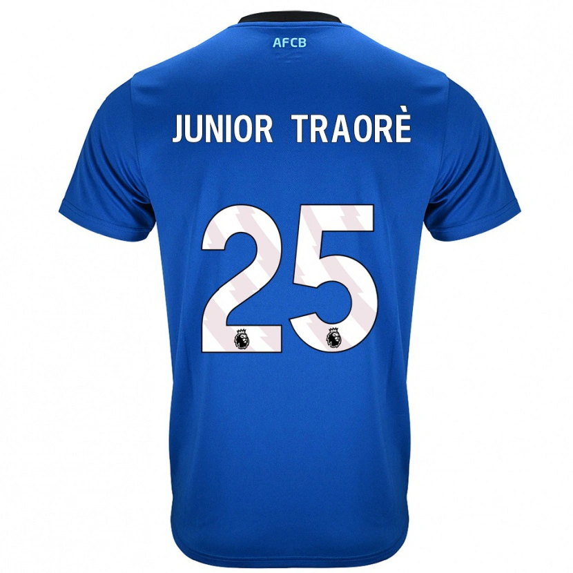 Danxen Męski Hamed Junior Traoré #25 Niebiesko-Czarny Wyjazdowa Koszulka 2025/26 Koszulki Klubowe