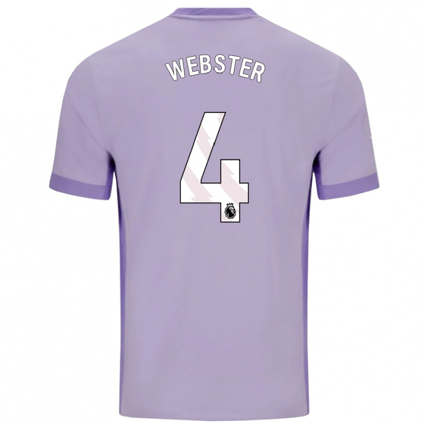 Danxen Męski Adam Webster #4 Fioletowo-Biały Wyjazdowa Koszulka 2025/26 Koszulki Klubowe