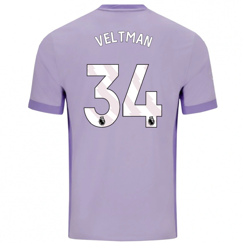 Danxen Męski Joël Veltman #34 Fioletowo-Biały Wyjazdowa Koszulka 2025/26 Koszulki Klubowe