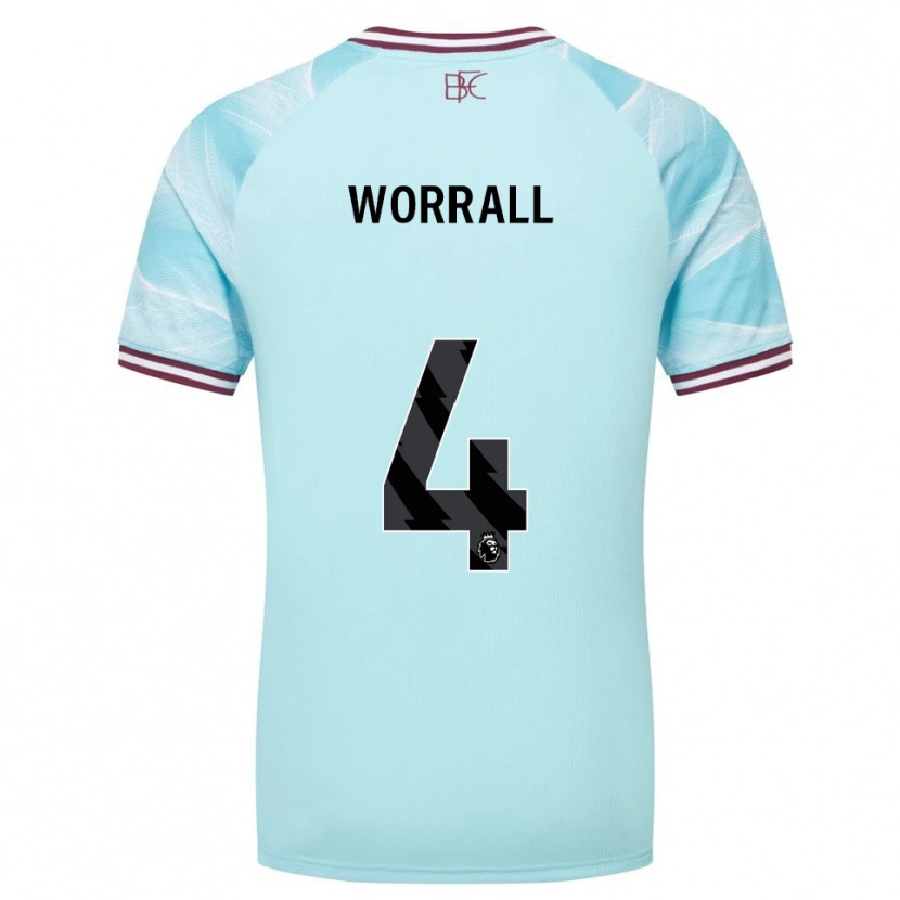 Danxen Męski Joe Worrall #4 Błękitno-Burgundowy Wyjazdowa Koszulka 2025/26 Koszulki Klubowe
