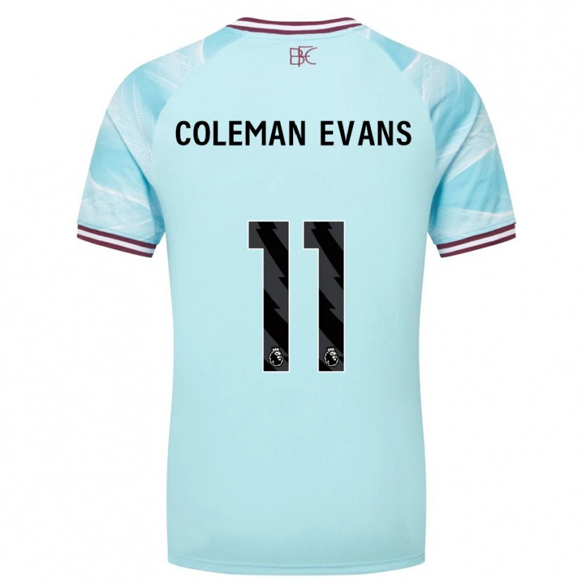 Danxen Męski Amaya Coleman-Evans #11 Błękitno-Burgundowy Wyjazdowa Koszulka 2025/26 Koszulki Klubowe
