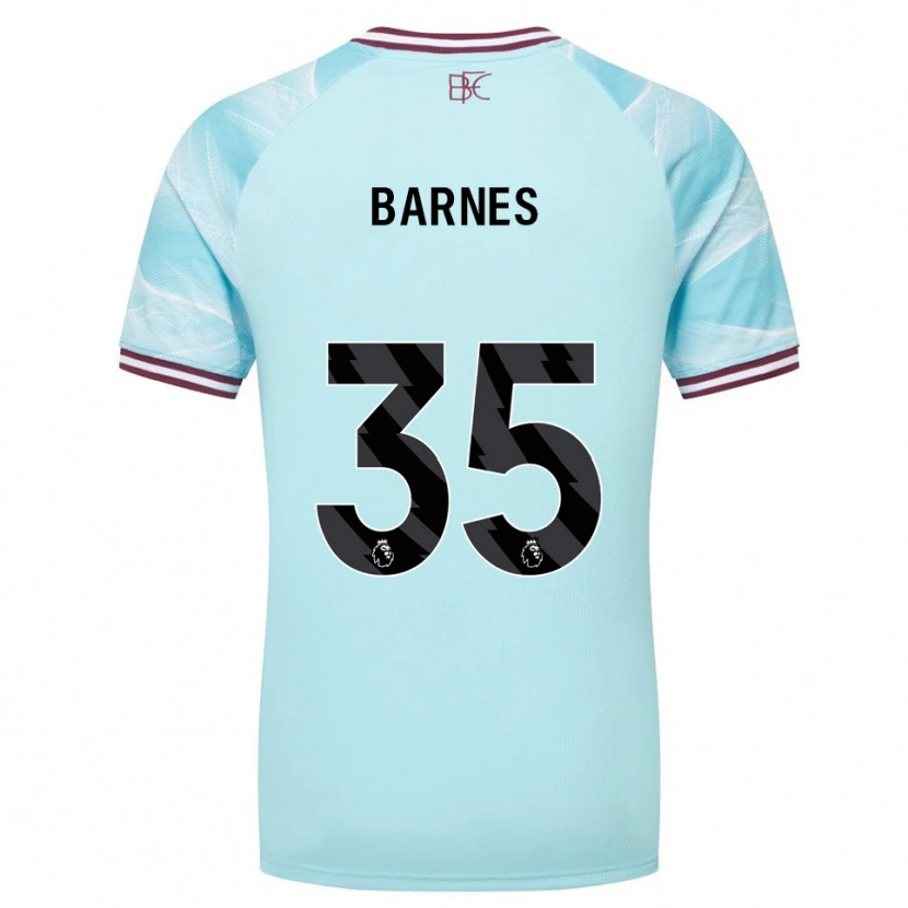 Danxen Męski Ashley Barnes #35 Błękitno-Burgundowy Wyjazdowa Koszulka 2025/26 Koszulki Klubowe