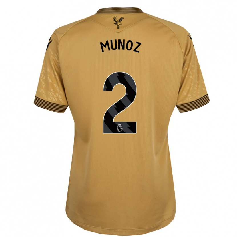 Danxen Męski Daniel Muñoz #2 Złoto-Czarny Wyjazdowa Koszulka 2025/26 Koszulki Klubowe