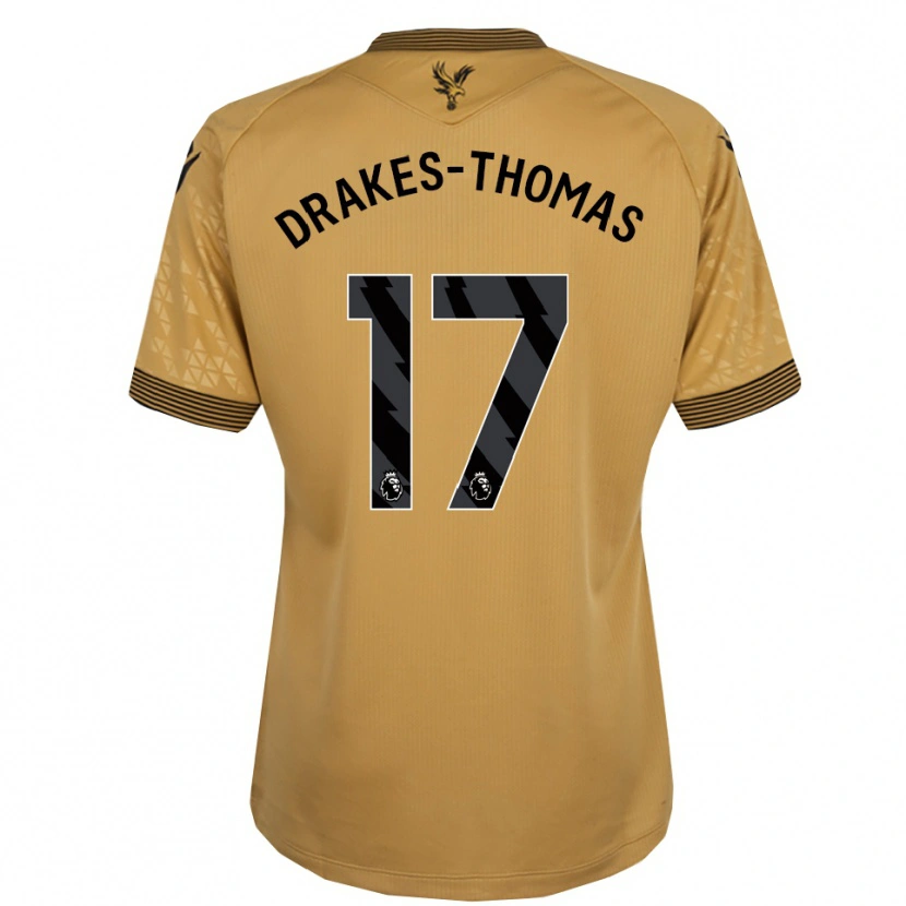 Danxen Męski Joél Drakes-Thomas #17 Złoto-Czarny Wyjazdowa Koszulka 2025/26 Koszulki Klubowe