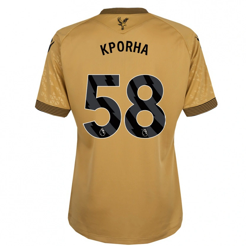 Danxen Męski Caleb Kporha #58 Złoto-Czarny Wyjazdowa Koszulka 2025/26 Koszulki Klubowe