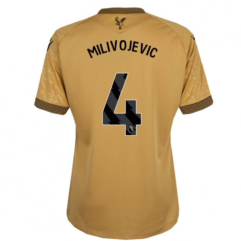 Danxen Męski Luka Milivojevic #4 Złoto-Czarny Wyjazdowa Koszulka 2025/26 Koszulki Klubowe
