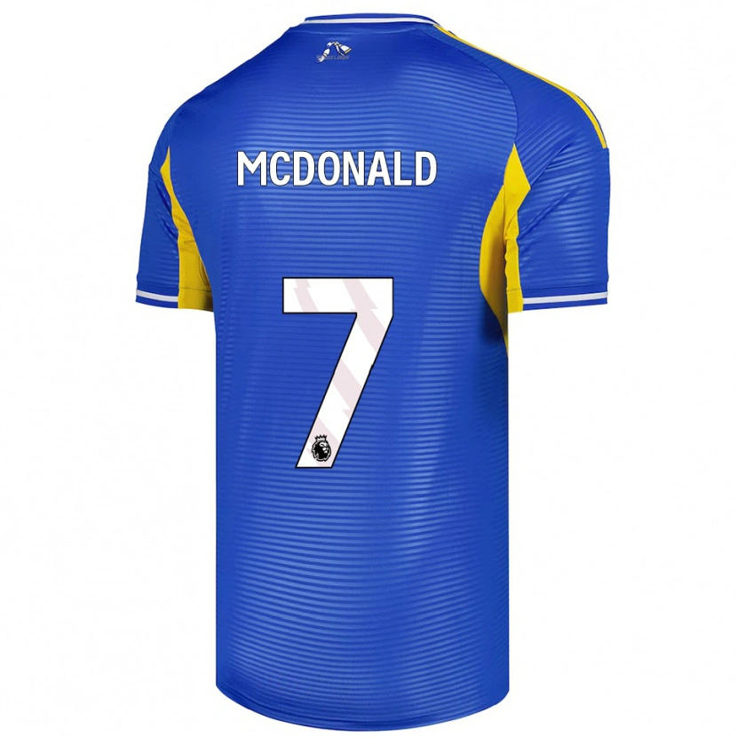 Danxen Męski Josh Mcdonald #7 Niebiesko-Żółty Wyjazdowa Koszulka 2025/26 Koszulki Klubowe