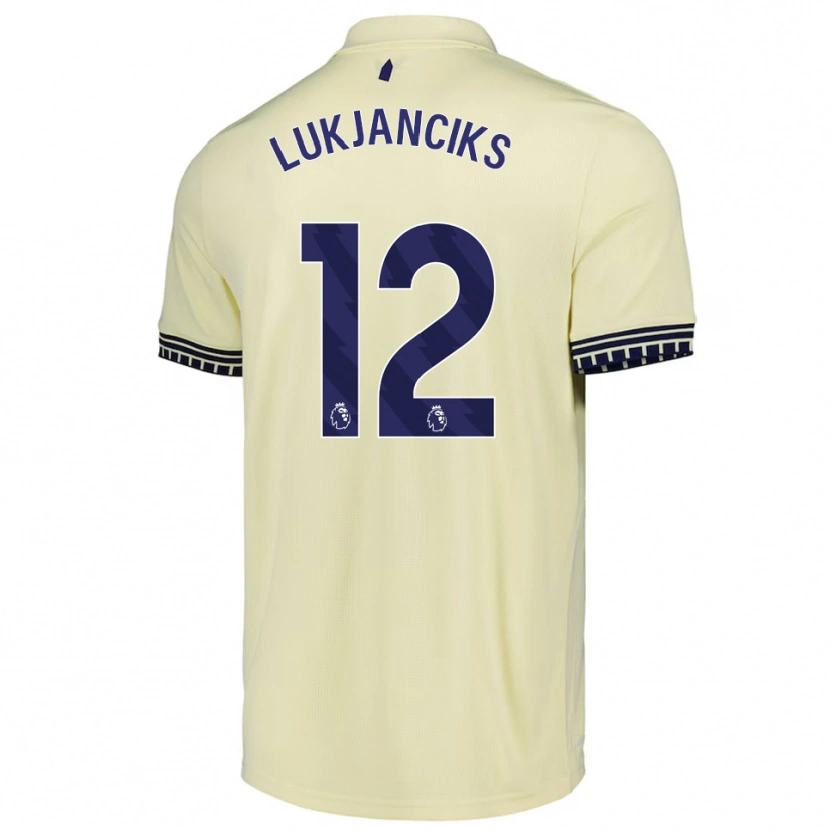 Danxen Męski Douglass Lukjanciks #12 Złamana Biel Czarny Wyjazdowa Koszulka 2025/26 Koszulki Klubowe