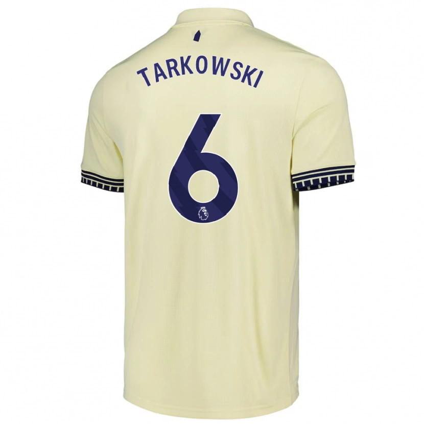 Danxen Męski James Tarkowski #6 Złamana Biel Czarny Wyjazdowa Koszulka 2025/26 Koszulki Klubowe