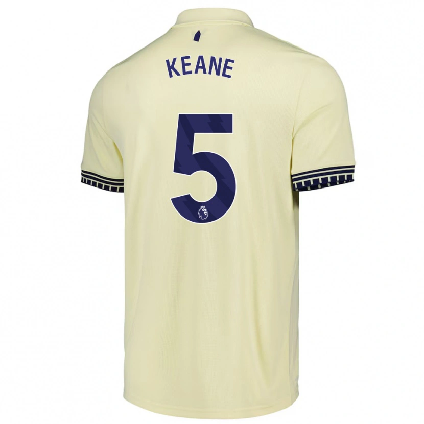 Danxen Męski Michael Keane #5 Złamana Biel Czarny Wyjazdowa Koszulka 2025/26 Koszulki Klubowe