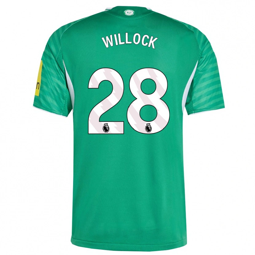Danxen Męski Joe Willock #28 Zielono-Biały Wyjazdowa Koszulka 2025/26 Koszulki Klubowe