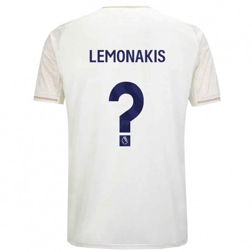 Danxen Męski Georgios Lemonakis #0 Złamana Biel Czarny Wyjazdowa Koszulka 2025/26 Koszulki Klubowe