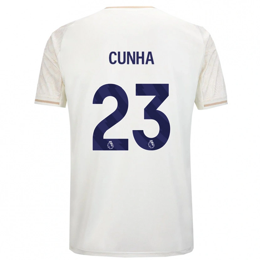Danxen Męski Jair Cunha #23 Złamana Biel Czarny Wyjazdowa Koszulka 2025/26 Koszulki Klubowe