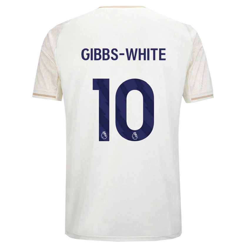 Danxen Męski Morgan Gibbs-White #10 Złamana Biel Czarny Wyjazdowa Koszulka 2025/26 Koszulki Klubowe