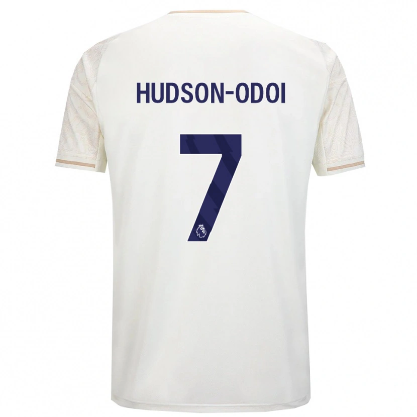 Danxen Męski Callum Hudson-Odoi #7 Złamana Biel Czarny Wyjazdowa Koszulka 2025/26 Koszulki Klubowe