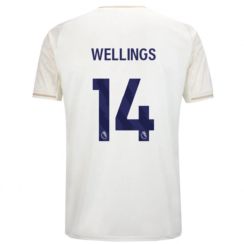 Danxen Męski Charlie Wellings #14 Złamana Biel Czarny Wyjazdowa Koszulka 2025/26 Koszulki Klubowe