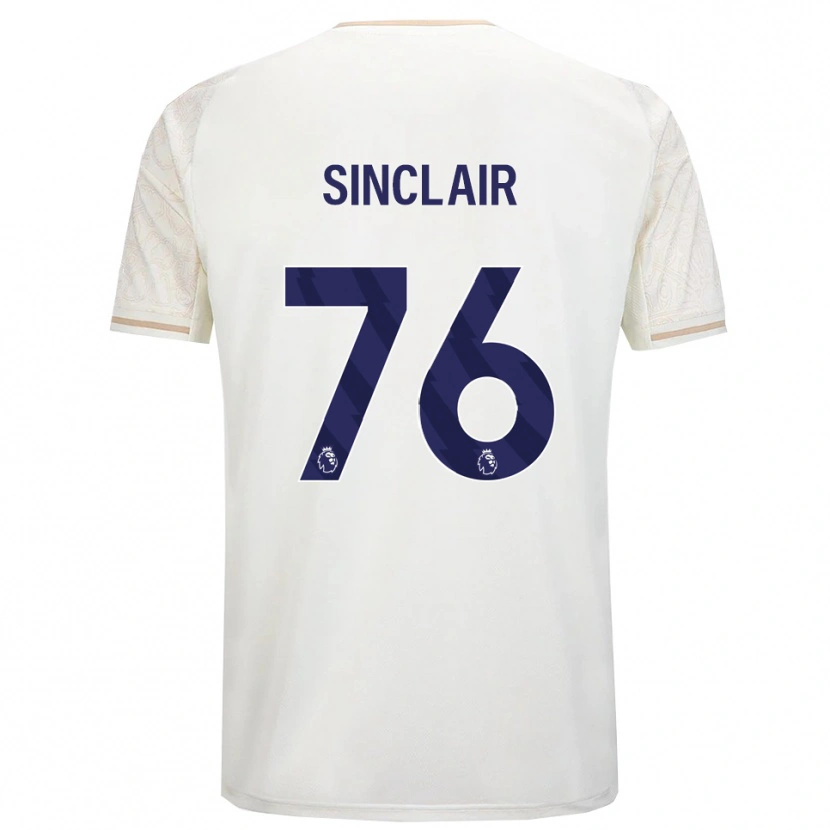 Danxen Męski Jimmy Sinclair #76 Złamana Biel Czarny Wyjazdowa Koszulka 2025/26 Koszulki Klubowe