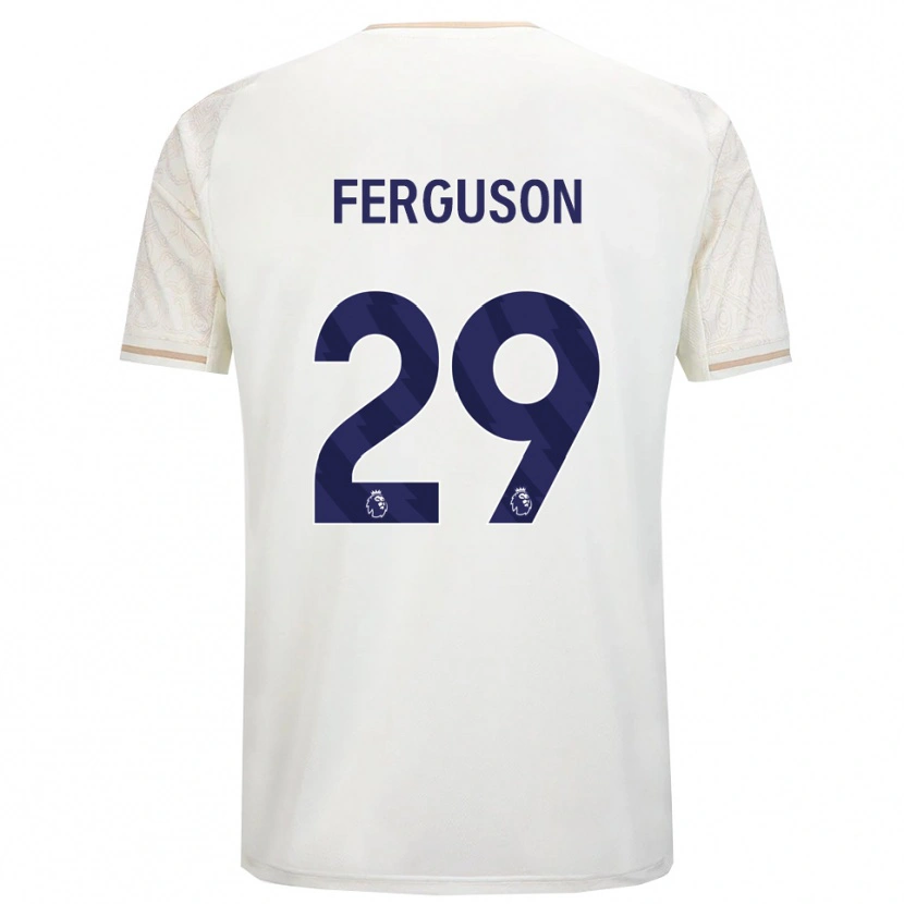 Danxen Męski Georgie Ferguson #29 Złamana Biel Czarny Wyjazdowa Koszulka 2025/26 Koszulki Klubowe