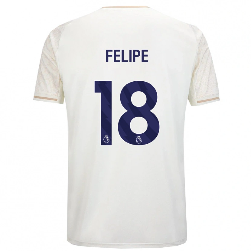 Danxen Męski Felipe #18 Złamana Biel Czarny Wyjazdowa Koszulka 2025/26 Koszulki Klubowe