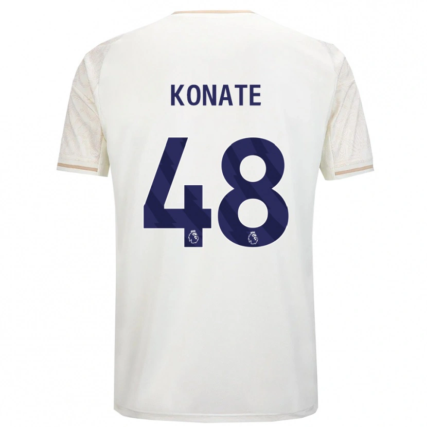 Danxen Męski Ateef Konaté #48 Złamana Biel Czarny Wyjazdowa Koszulka 2025/26 Koszulki Klubowe