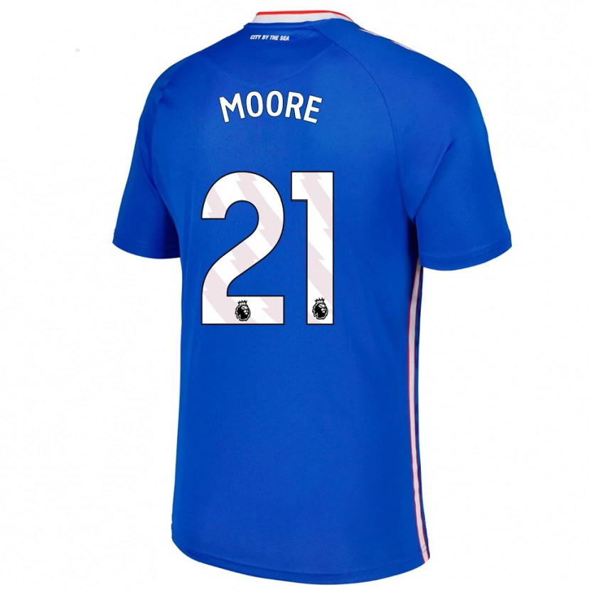 Danxen Męski Simon Moore #21 Niebiesko-Biały Wyjazdowa Koszulka 2025/26 Koszulki Klubowe