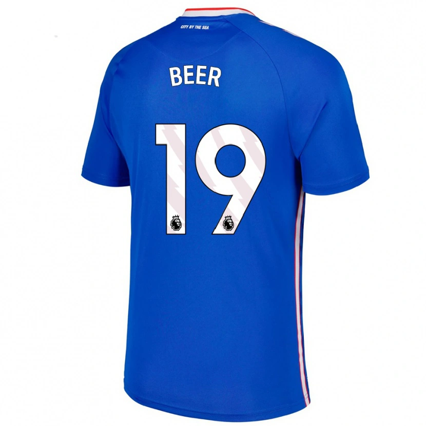 Danxen Męski Megan Beer #19 Niebiesko-Biały Wyjazdowa Koszulka 2025/26 Koszulki Klubowe