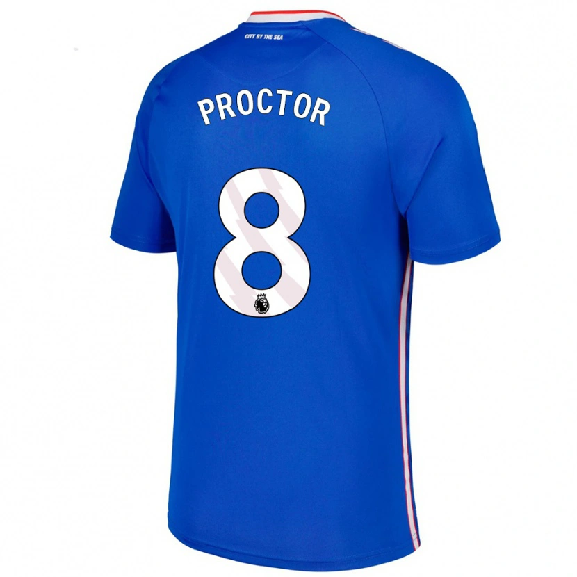 Danxen Męski Tom Proctor #8 Niebiesko-Biały Wyjazdowa Koszulka 2025/26 Koszulki Klubowe