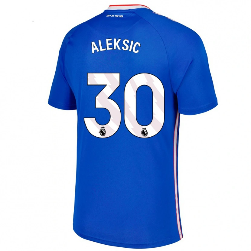 Danxen Męski Milan Aleksic #30 Niebiesko-Biały Wyjazdowa Koszulka 2025/26 Koszulki Klubowe
