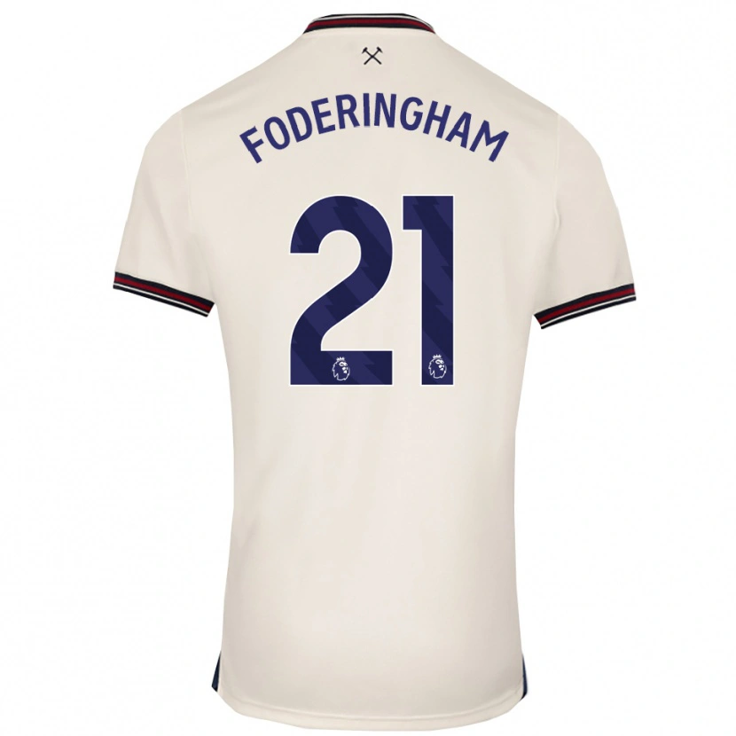 Danxen Męski Wes Foderingham #21 Złamana Biel Wyjazdowa Koszulka 2025/26 Koszulki Klubowe