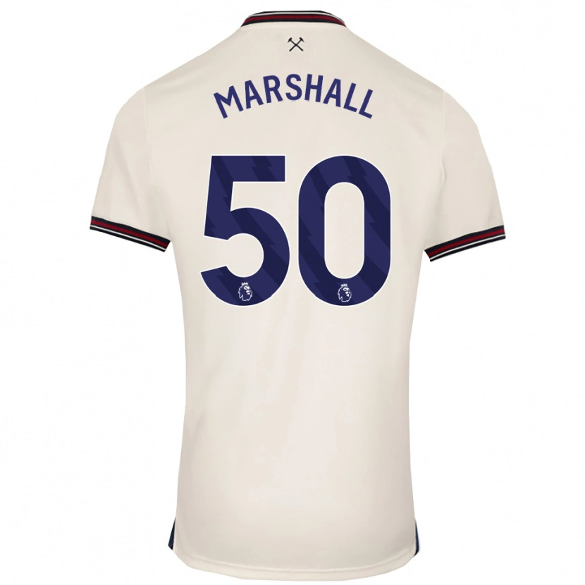 Danxen Męski Callum Marshall #50 Złamana Biel Wyjazdowa Koszulka 2025/26 Koszulki Klubowe
