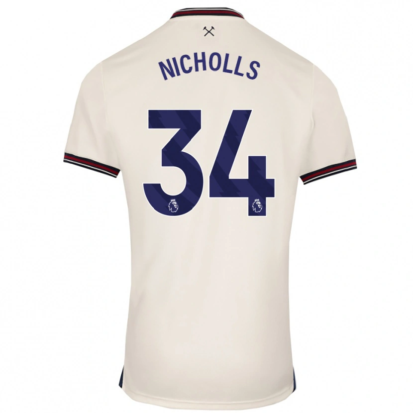 Danxen Męski Macey Nicholls #34 Złamana Biel Wyjazdowa Koszulka 2025/26 Koszulki Klubowe