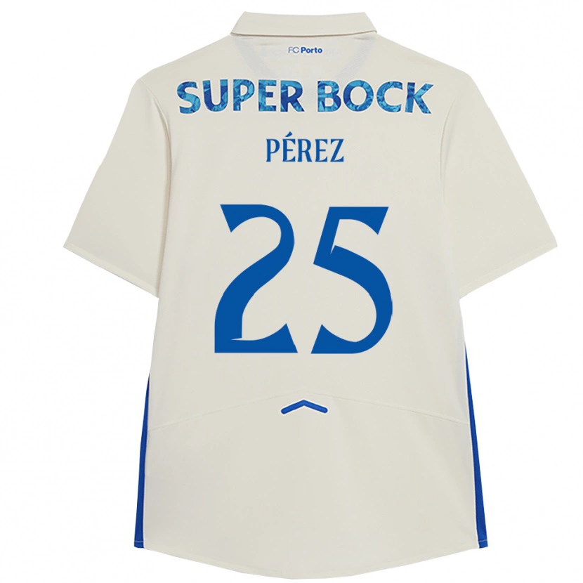 Danxen Męski Tomás Pérez #25 Biało-Niebieski Trzeci Komplet Koszulka 2025/26 Koszulki Klubowe