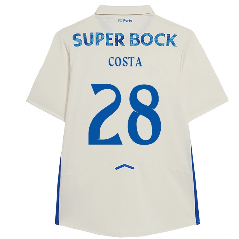 Danxen Męski Bruno Costa #28 Biało-Niebieski Trzeci Komplet Koszulka 2025/26 Koszulki Klubowe