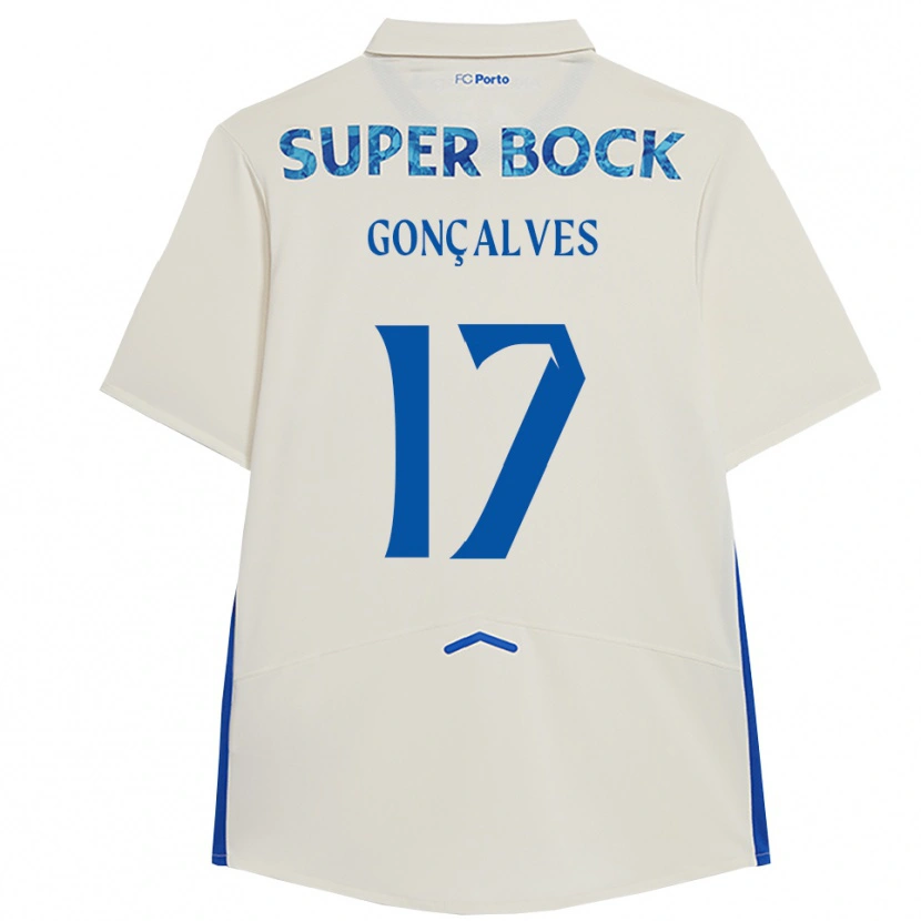 Danxen Męski Rodrigo Gonçalves #17 Biało-Niebieski Trzeci Komplet Koszulka 2025/26 Koszulki Klubowe