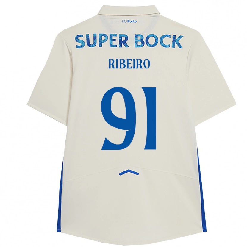 Danxen Męski Gonçalo Ribeiro #91 Biało-Niebieski Trzeci Komplet Koszulka 2025/26 Koszulki Klubowe