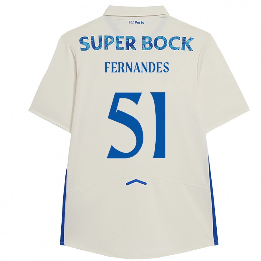 Danxen Męski Diogo Fernandes #51 Biało-Niebieski Trzeci Komplet Koszulka 2025/26 Koszulki Klubowe