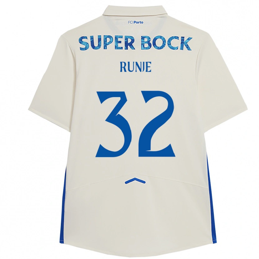 Danxen Męski Roko Runje #32 Biało-Niebieski Trzeci Komplet Koszulka 2025/26 Koszulki Klubowe