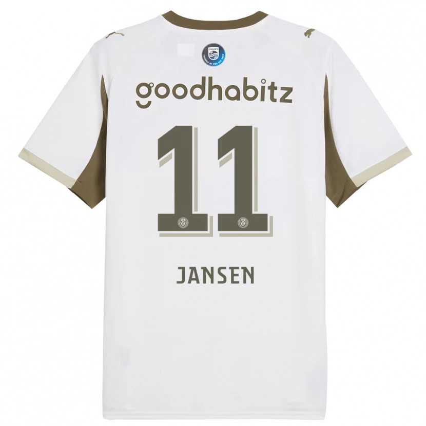 Danxen Męski Renate Jansen #11 Biało-Szary Trzeci Komplet Koszulka 2025/26 Koszulki Klubowe