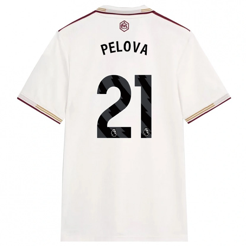 Danxen Męski Victoria Pelova #21 Złamana Biel Burgund Trzeci Komplet Koszulka 2025/26 Koszulki Klubowe