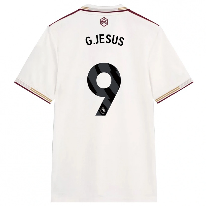Danxen Męski Gabriel Jesus #9 Złamana Biel Burgund Trzeci Komplet Koszulka 2025/26 Koszulki Klubowe