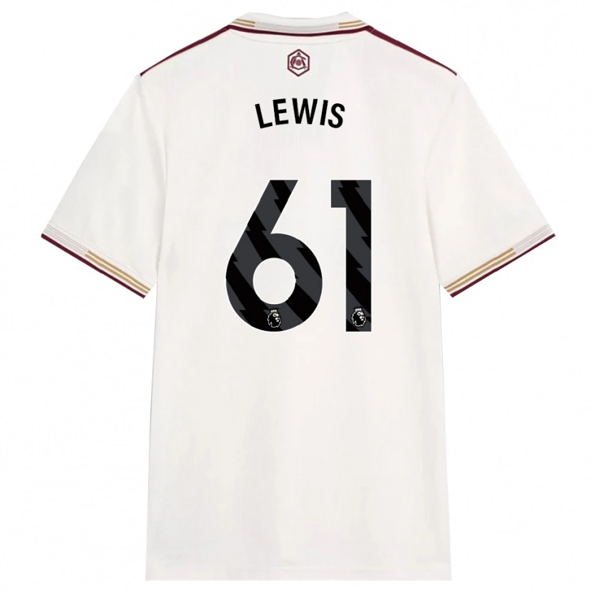 Danxen Męski George Lewis #61 Złamana Biel Burgund Trzeci Komplet Koszulka 2025/26 Koszulki Klubowe