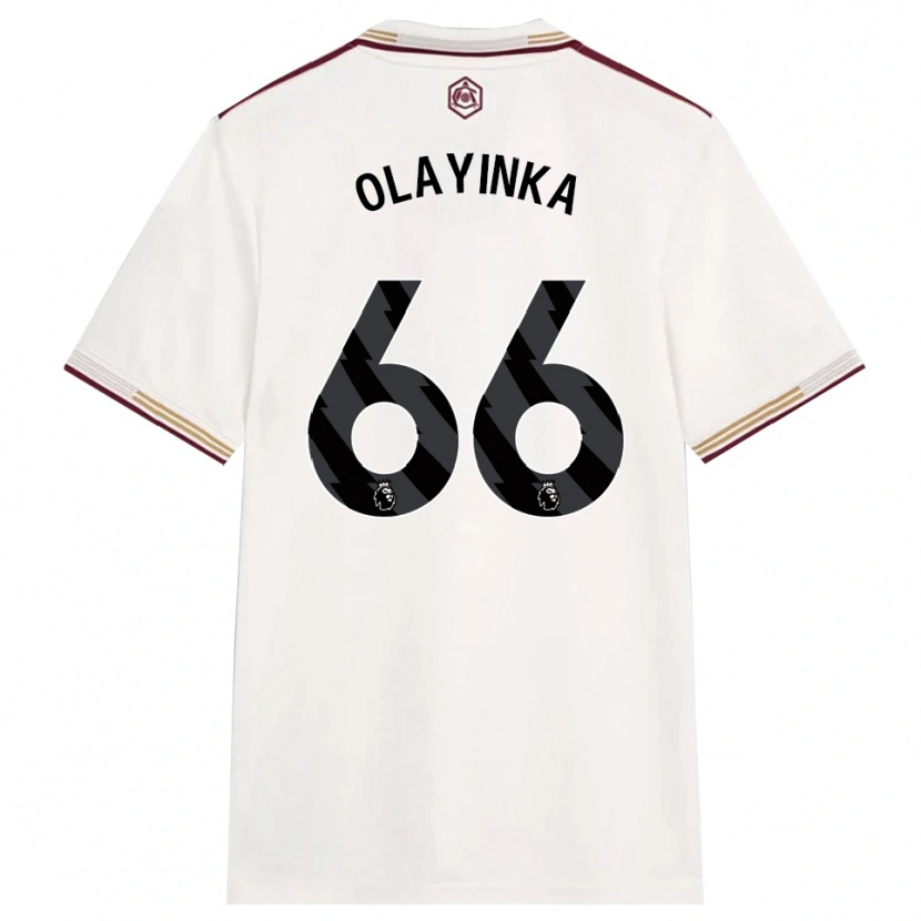 Danxen Męski James Olayinka #66 Złamana Biel Burgund Trzeci Komplet Koszulka 2025/26 Koszulki Klubowe